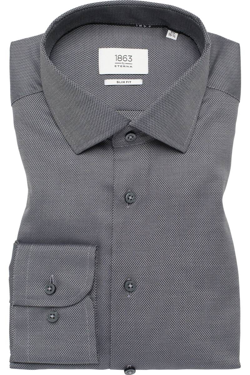 ETERNA 1863 Slim Fit Hemd anthrazit, Strukturiert