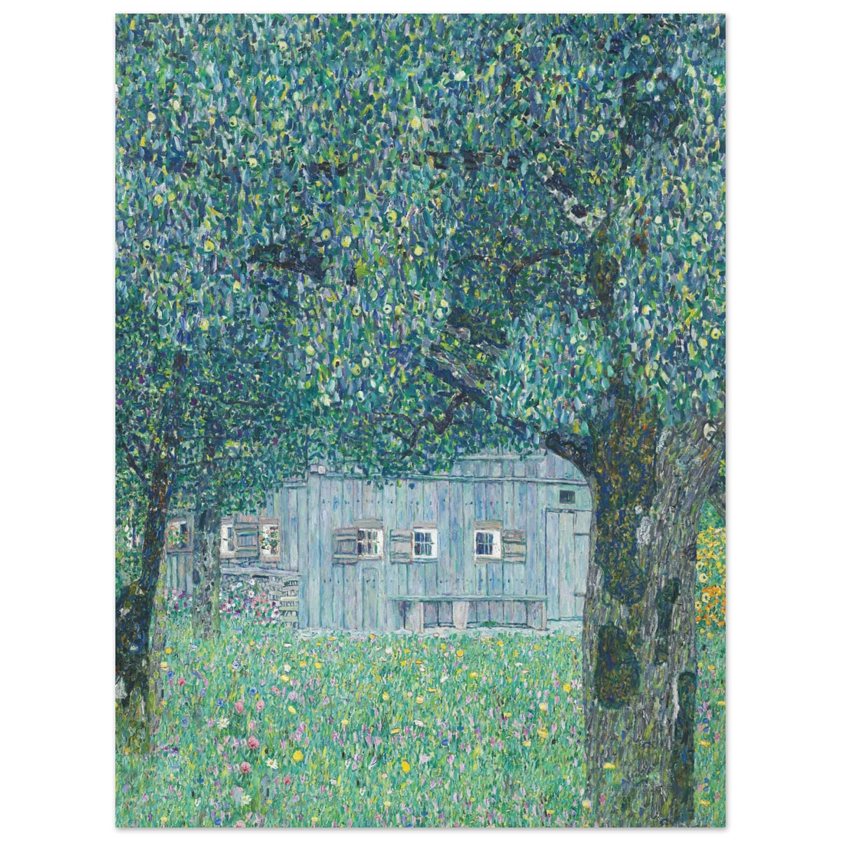 Artfulprints Poster Gustav Klimt - Farmhouse in upper Austria  - 30x40 cm - Donkergroen