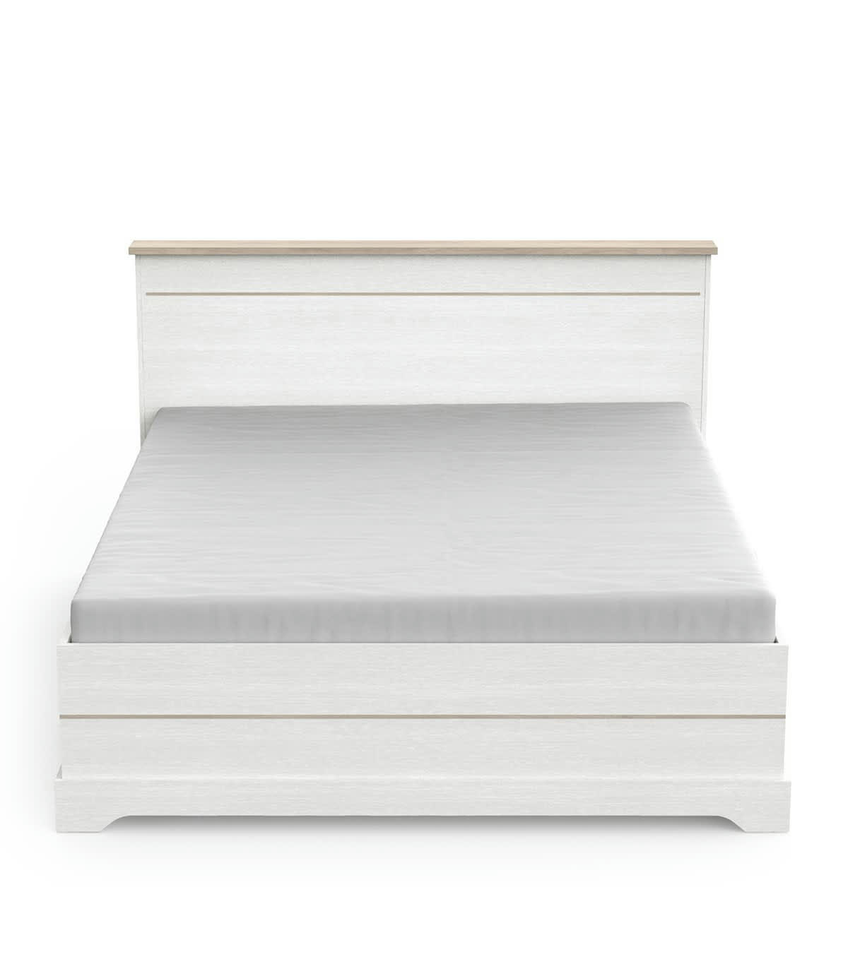 COTTAGE - Lit 2 tiroirs et 2 niches 160x200 cm blanc