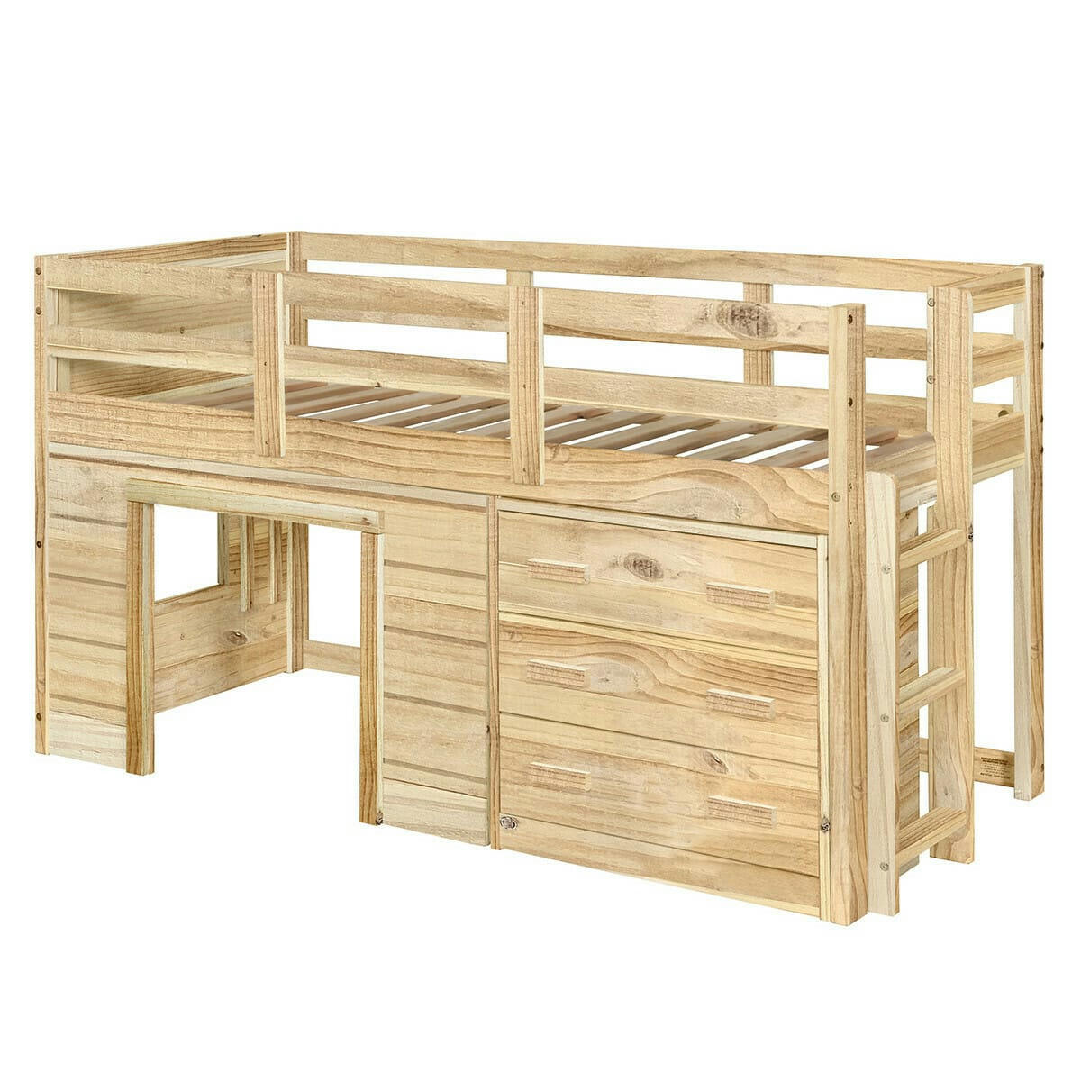 CLOUD - Lit mi-hauteur 90x190 cm bois massif bois