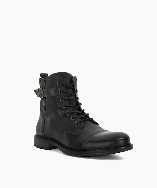 Call Grey - Casual Buckle Detail Ankle Boots