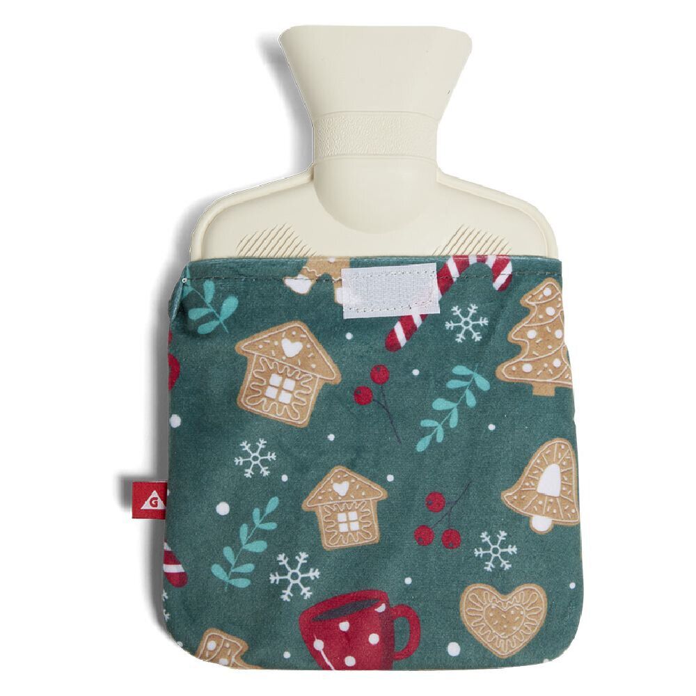 Bouillotte de No&euml;l motif biscuit pain d'épices 780ml
