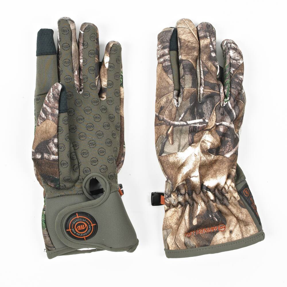 Manzella Men's Bow Ranger Touch Tip Non-Slip Grip Hunting Gloves, Realtree XTRA Camo