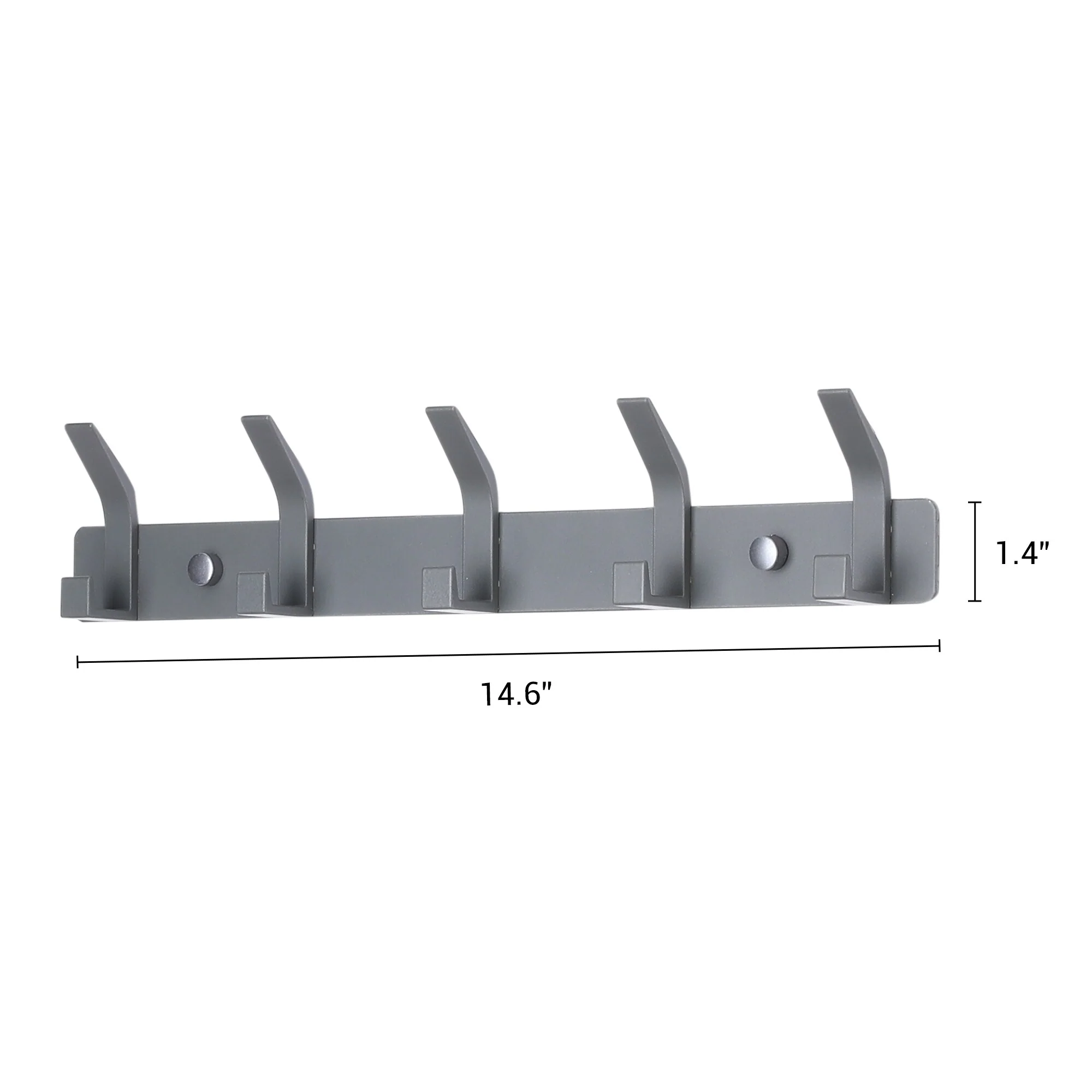 1 Pack Coat Rack Wall Mount, Wall Hooks for Hanging with 5 Hooks - 14.6*1.4in