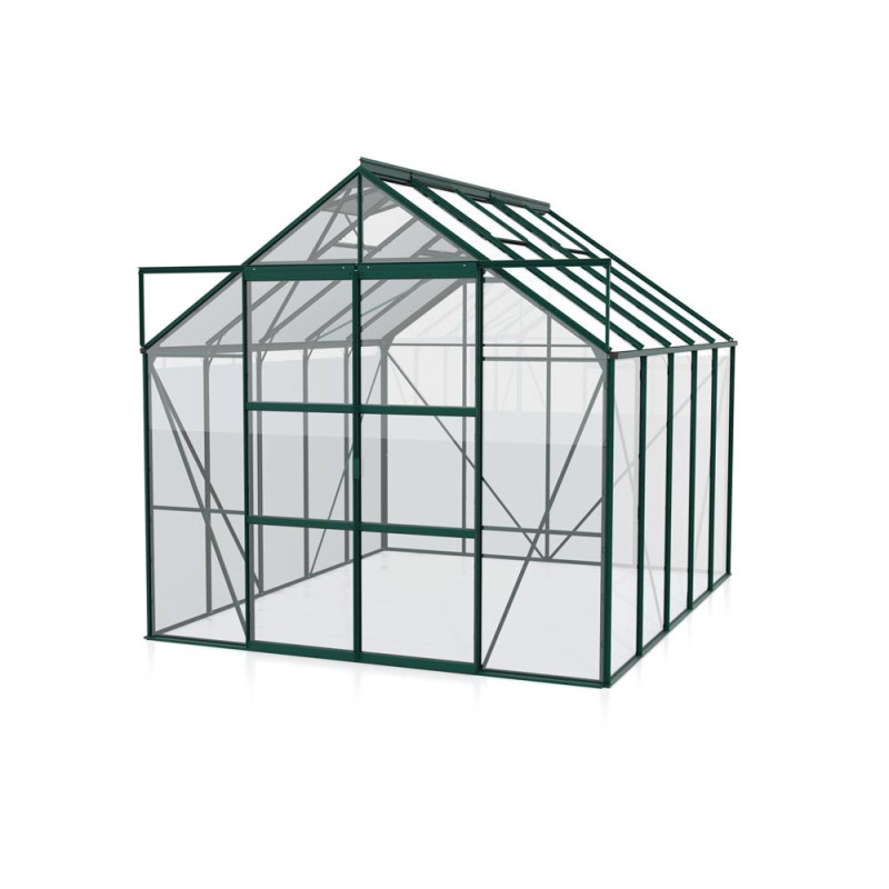 Serre en verre Uranus verte 8,3 m² VITAVIA