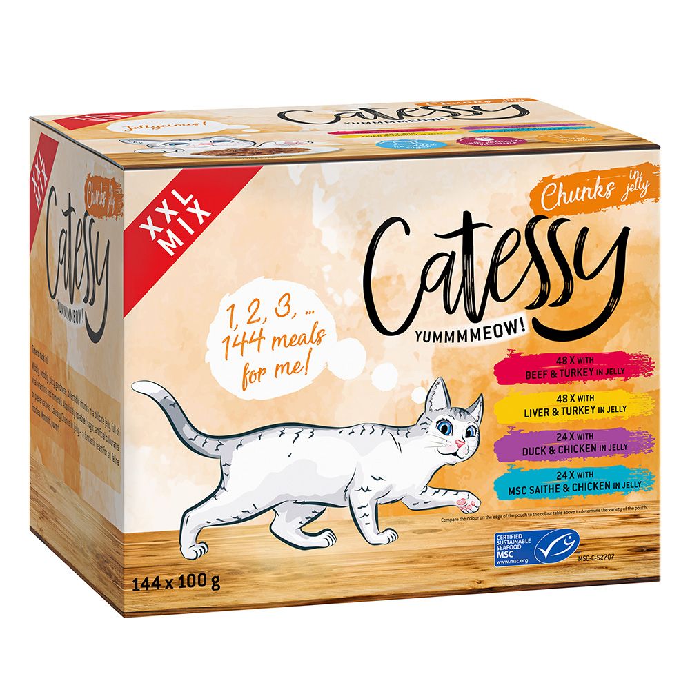 Catessy Pouches XXL Saver Pack 144 x 100g