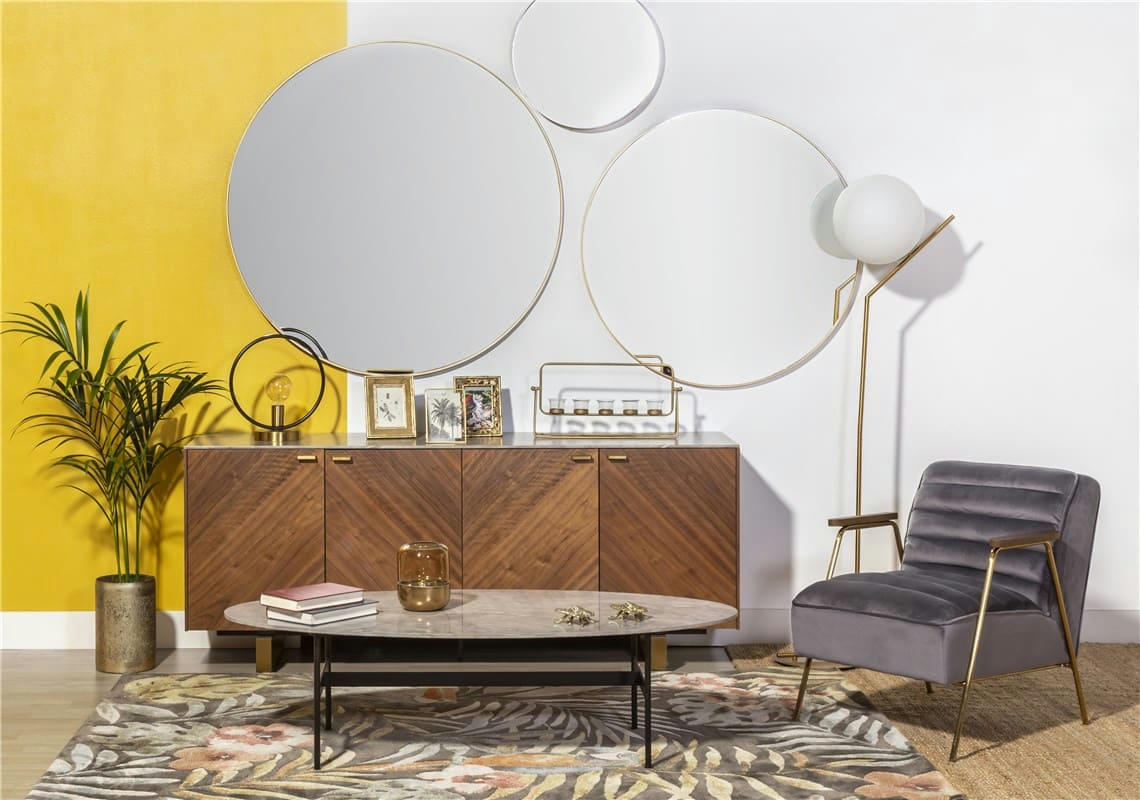 DALLAS - Fauteuil retro en velours gris