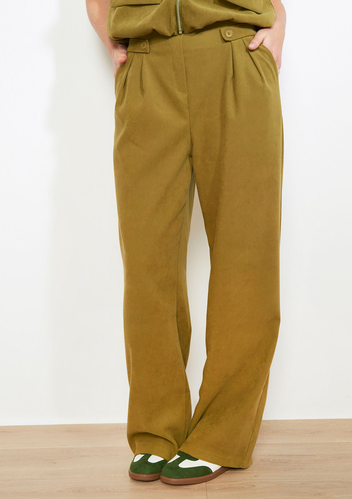 Wijde high-rise broek