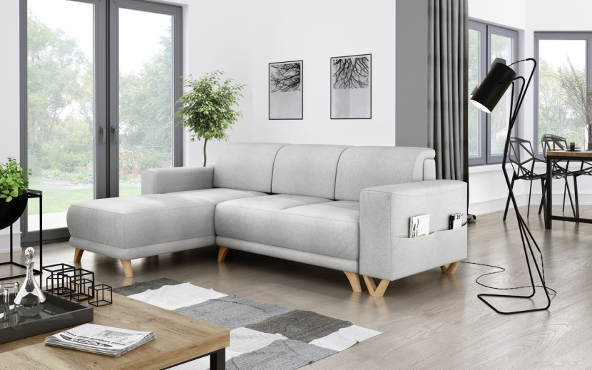 Ropez Bella narożnik z funkcją uniwersalny plecionka srebrny