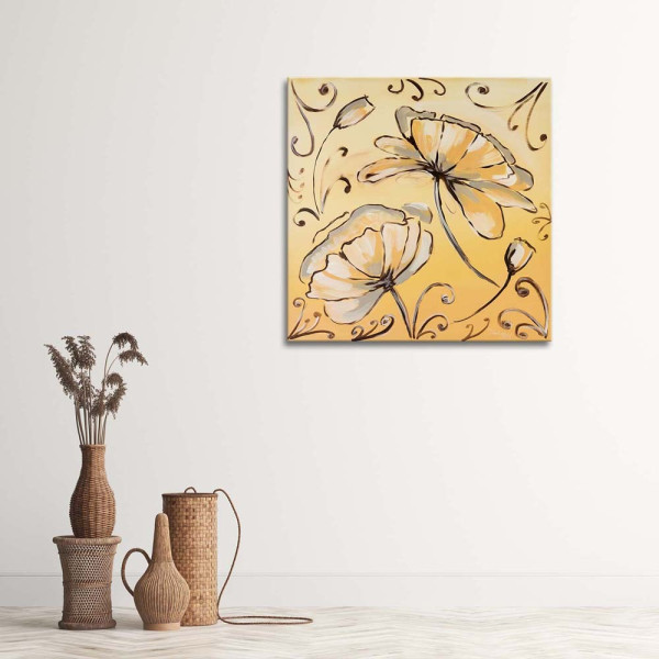 Feeby Obraz na płótnie Żółte kwiaty 30x30
