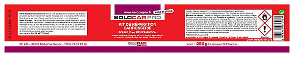 Kit de réparation pour carrosserie Solocar Pro