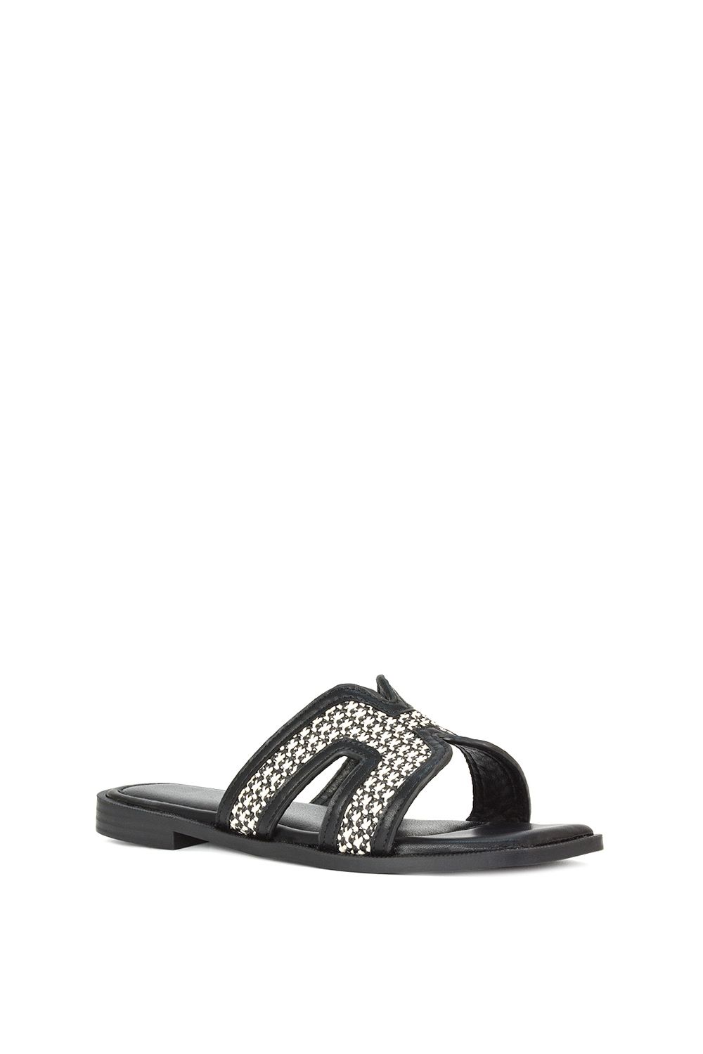 XY London Lola' Cut Out Strap Flat Slip On Slider Sandals