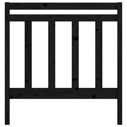 NNEVL Bed Headboard Black 96x4x100 cm Solid Wood Pine