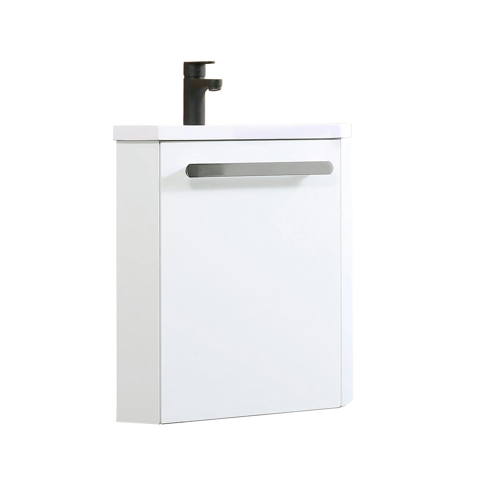 SKINO - Meuble lave-mains  blanc + robinet noir