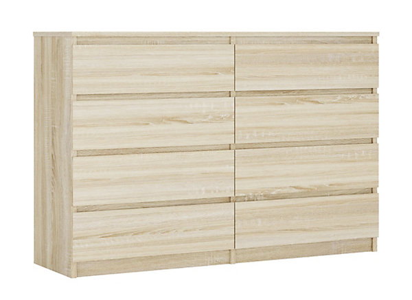 Commode 8 Tiroirs, Chêne Sonoma, 140 X 101 X 39 Cm