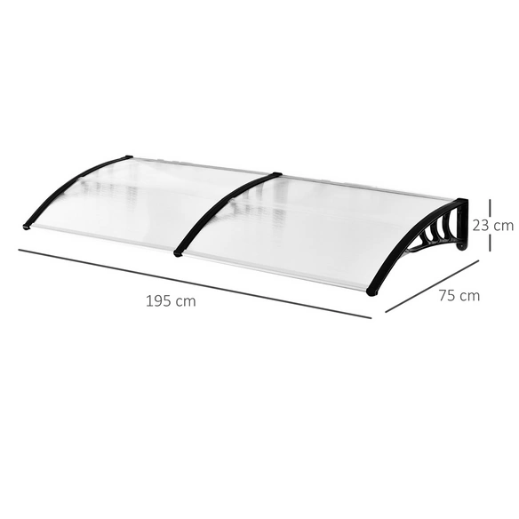 Pultvordach, transparent, Polycarbonat (PC)