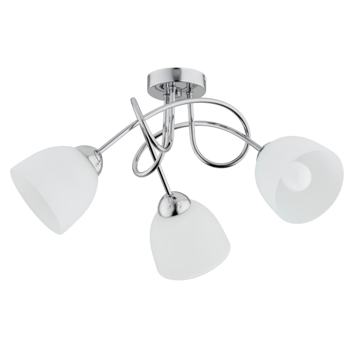 Lampa sufitowa TECTUS szklane klosze chromowana biała 3xE27x15W IP20 Alfa