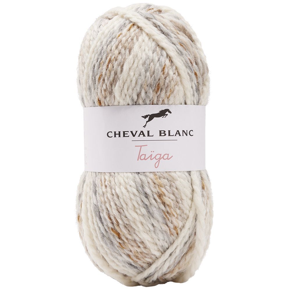 Pelote acrylique laine fil épais mélange Taïga 402 beige