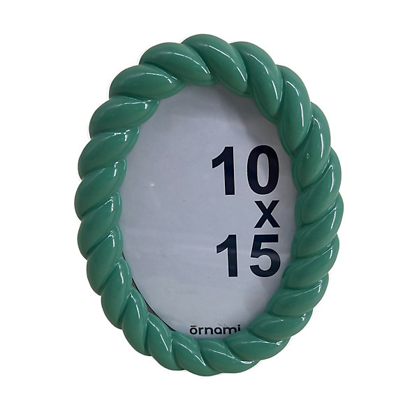Cadre photo torsadé vert 10 x 10 cm Ornami
