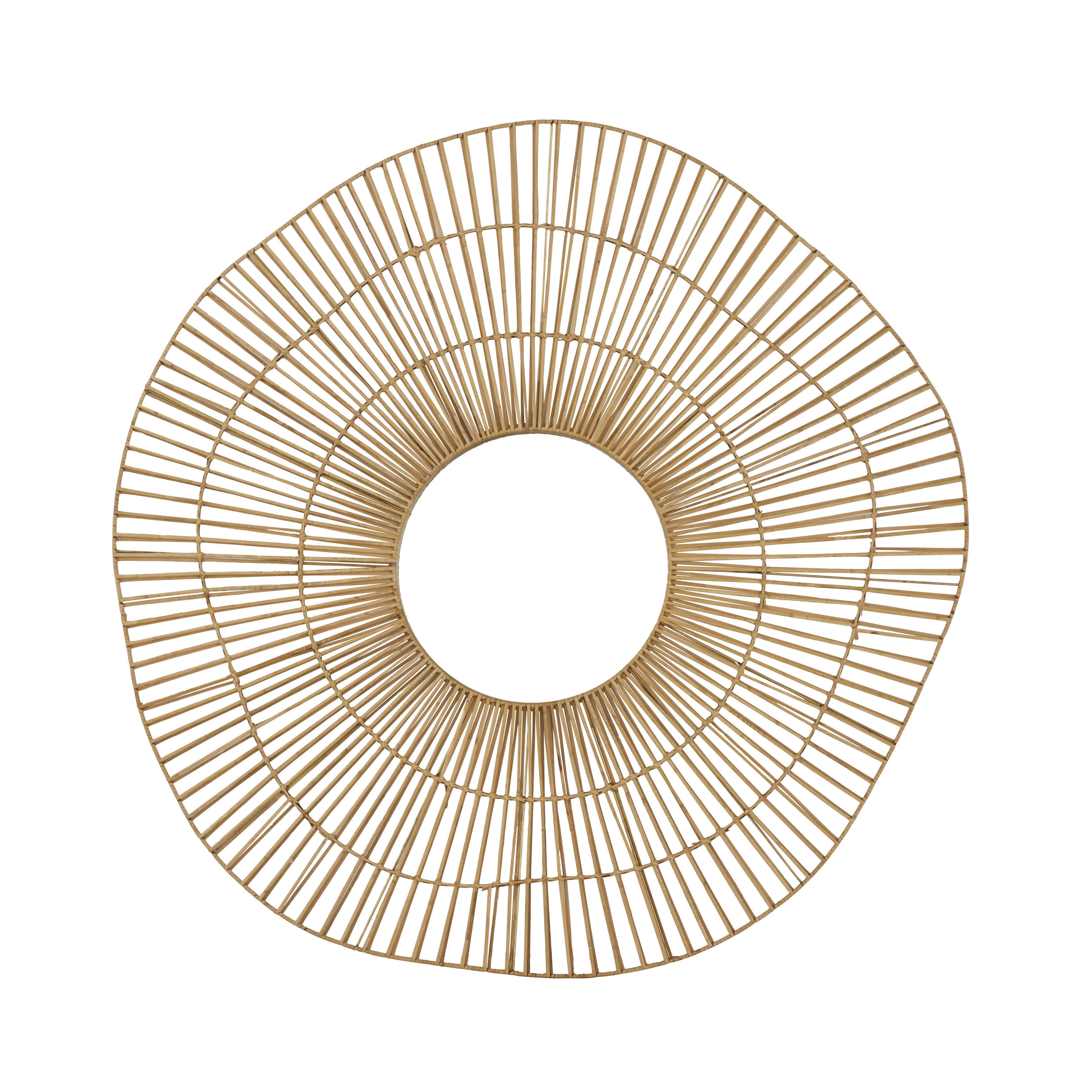 AMBRE - Miroir rond en rotin 130x128
