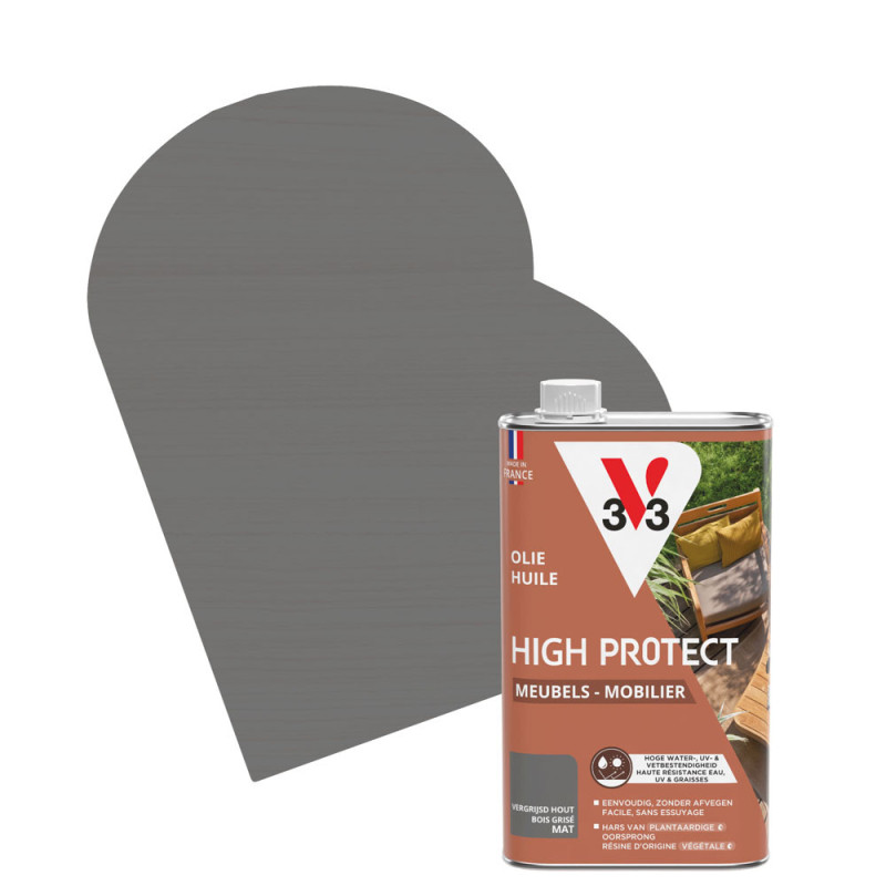 Huile pour mobilier de jardin High Protect bois grisé 1 L V33