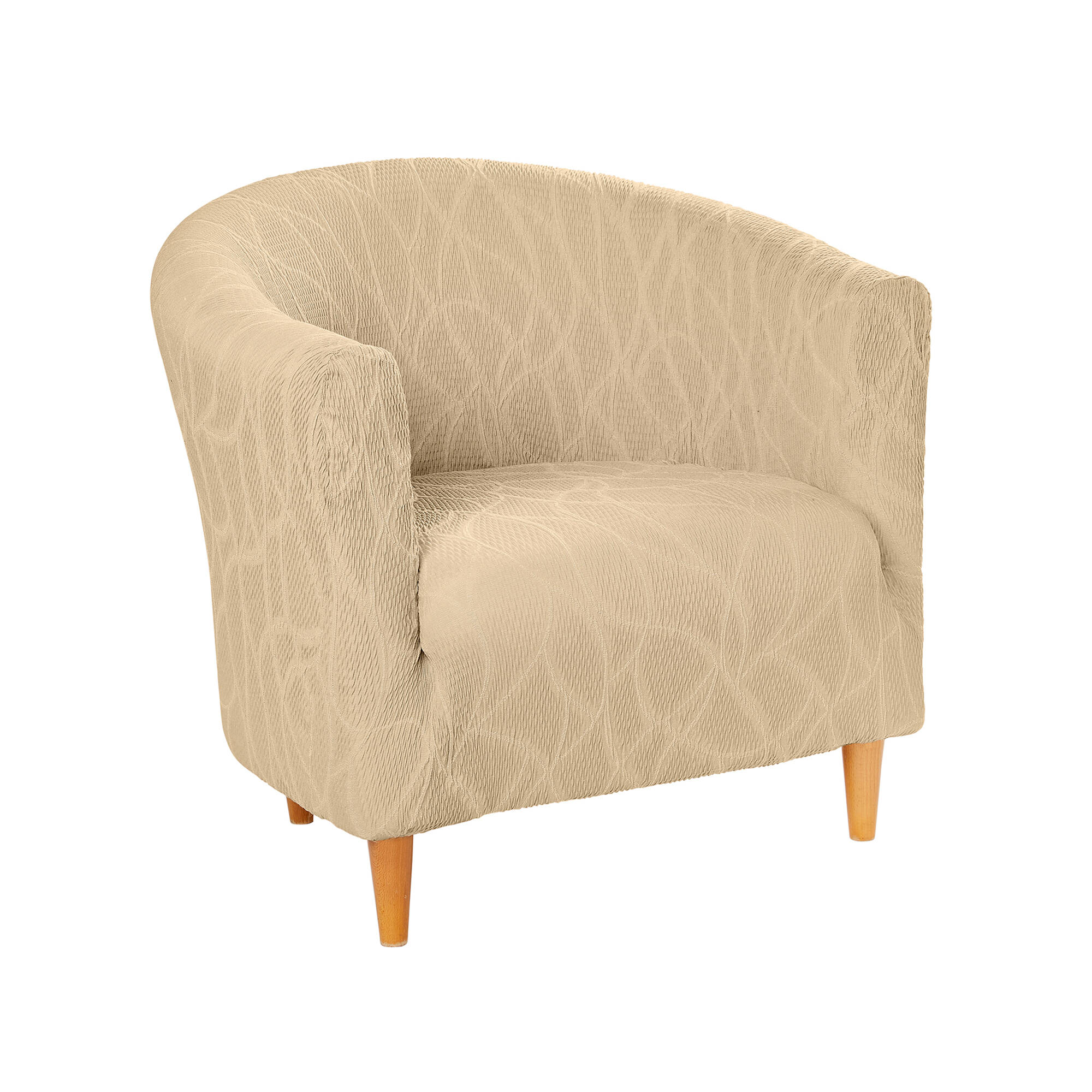 Housse extensible motif jacquard "serpentins" spéciale fauteuil cabriolet