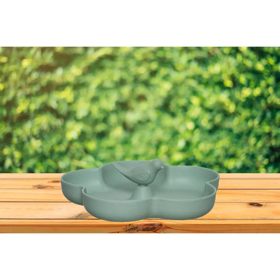 Decoris Vogelbad - turquoise - bamboe - 23 cm - drinkschaal