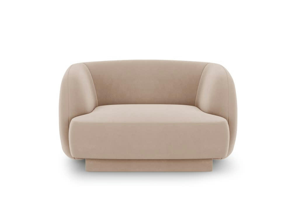 MILEY - Fauteuils en tissu velours cappuccino