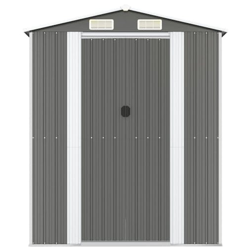 NNEVL Garden Shed Light Grey 192x440x223 cm Galvanised Steel