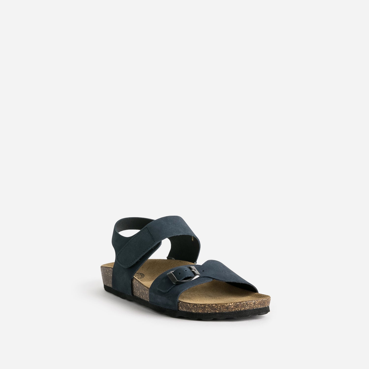 Sandale anatomique en cuir bleu marine