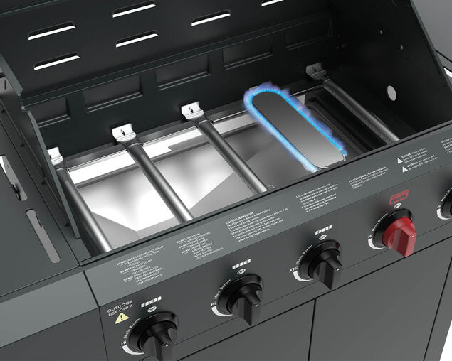 Downunder 5 Burner BBQ With Side Burner & Pro Sear Zone - Matt Grey