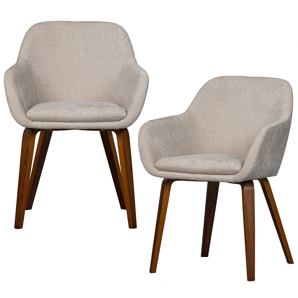 vtwonen eetkamerstoelen Base - PES - Zand - Set van 2
