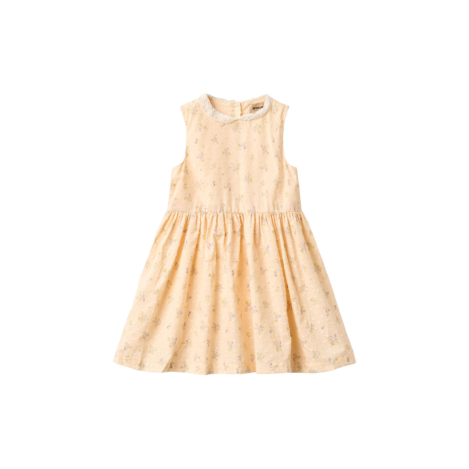 Dress Elma, barely apricot flowers