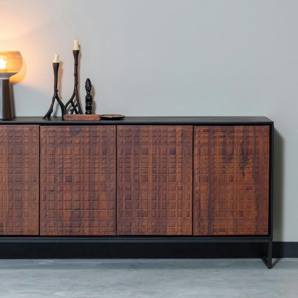 NUTS - Buffet 4 portes en bois noyer