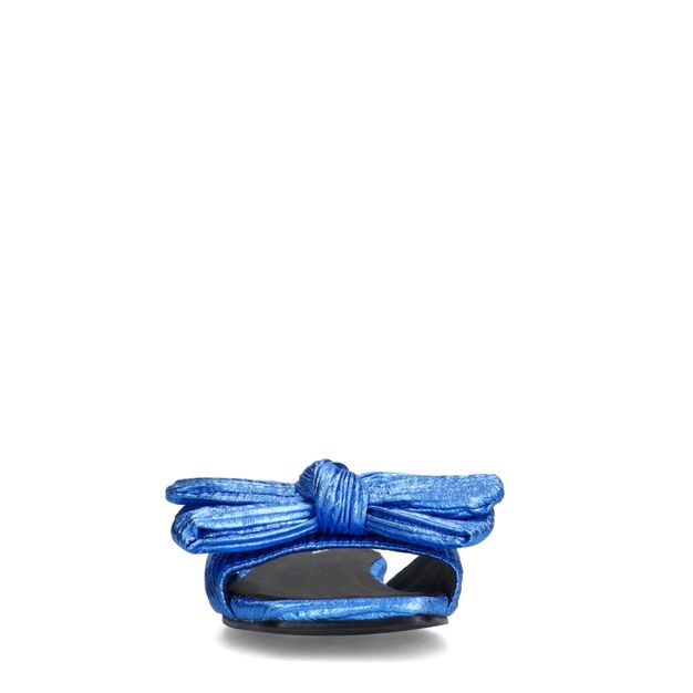 Blauwe slippers met strik