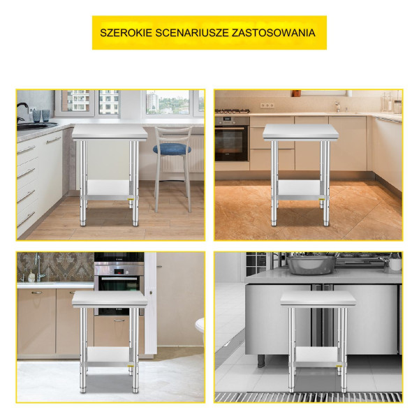 Stół roboczy blat gastronomiczny ze stali nierdzewnej 60x60x80cm