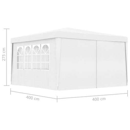 NNEVL Professional Party Tent with Side Walls 4x4 m White 90 g/m&sup2;
