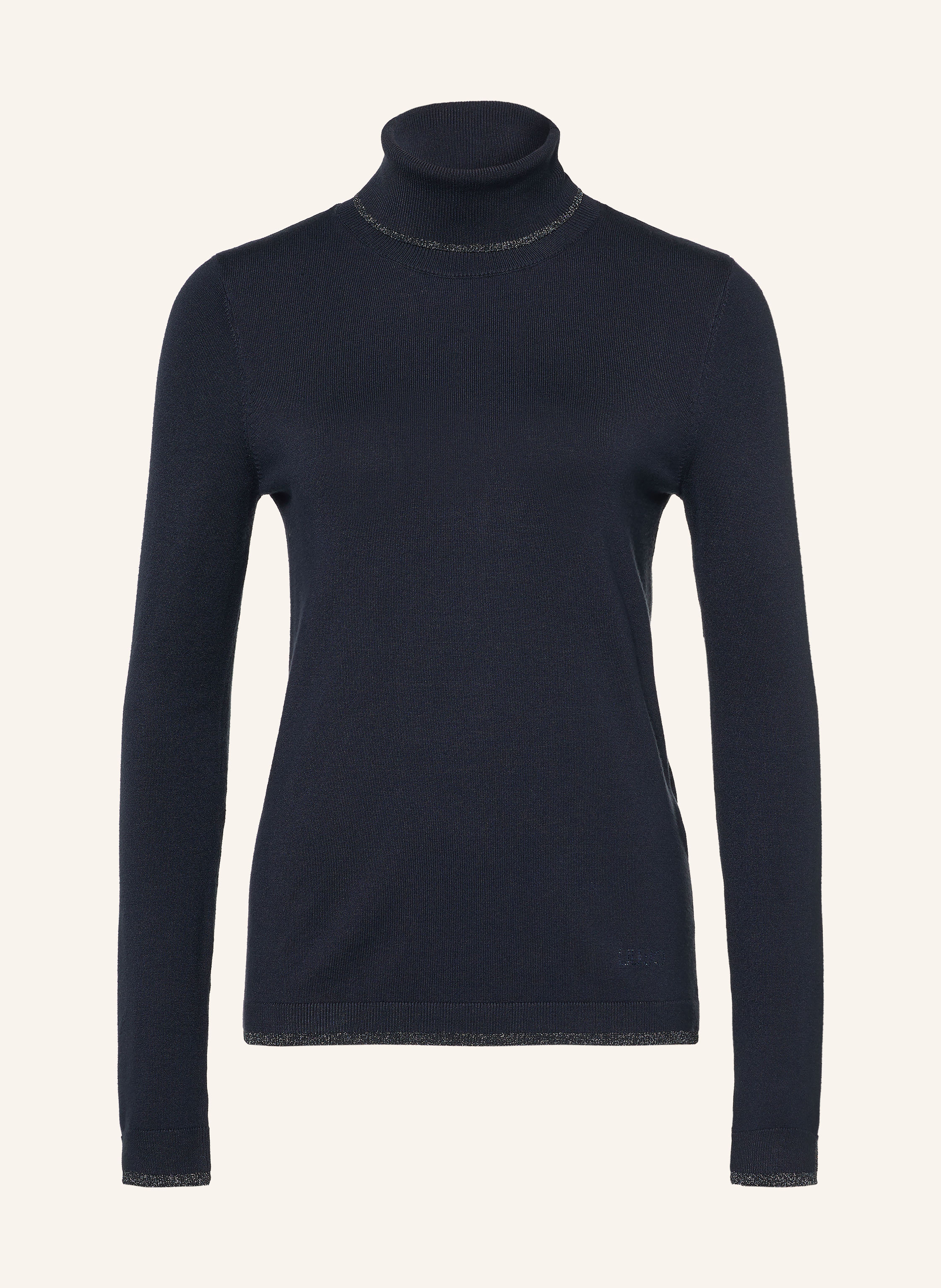 LIU JO Rollkragenpullover mit Glitzergarn und Schmucksteinen