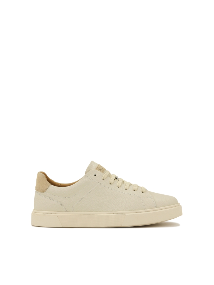 Beige minimalist leather sneakers
