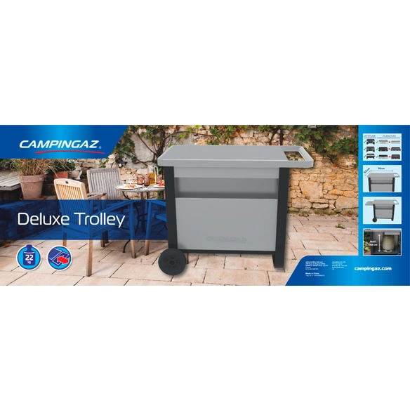 Tischwagen »Deluxe Trolley«, stahl, Grau-Schwarz