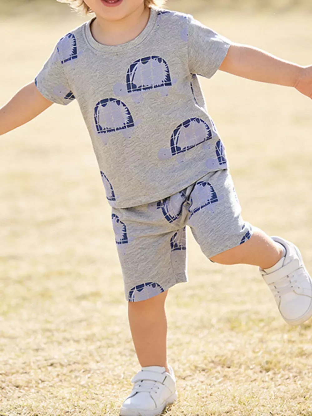 Children's Turtle Print Tee and Shorts Set
