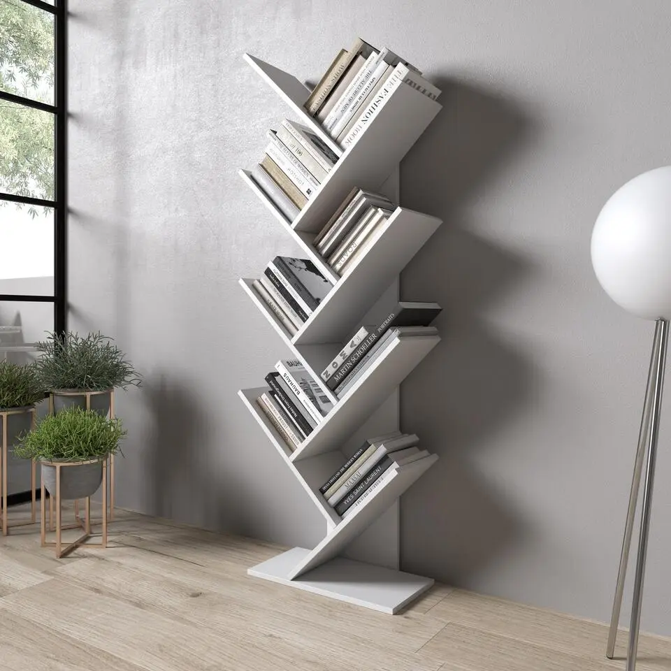 Meubella - Mirabelle - Boekenkast - Wit - 49x24x149 cm