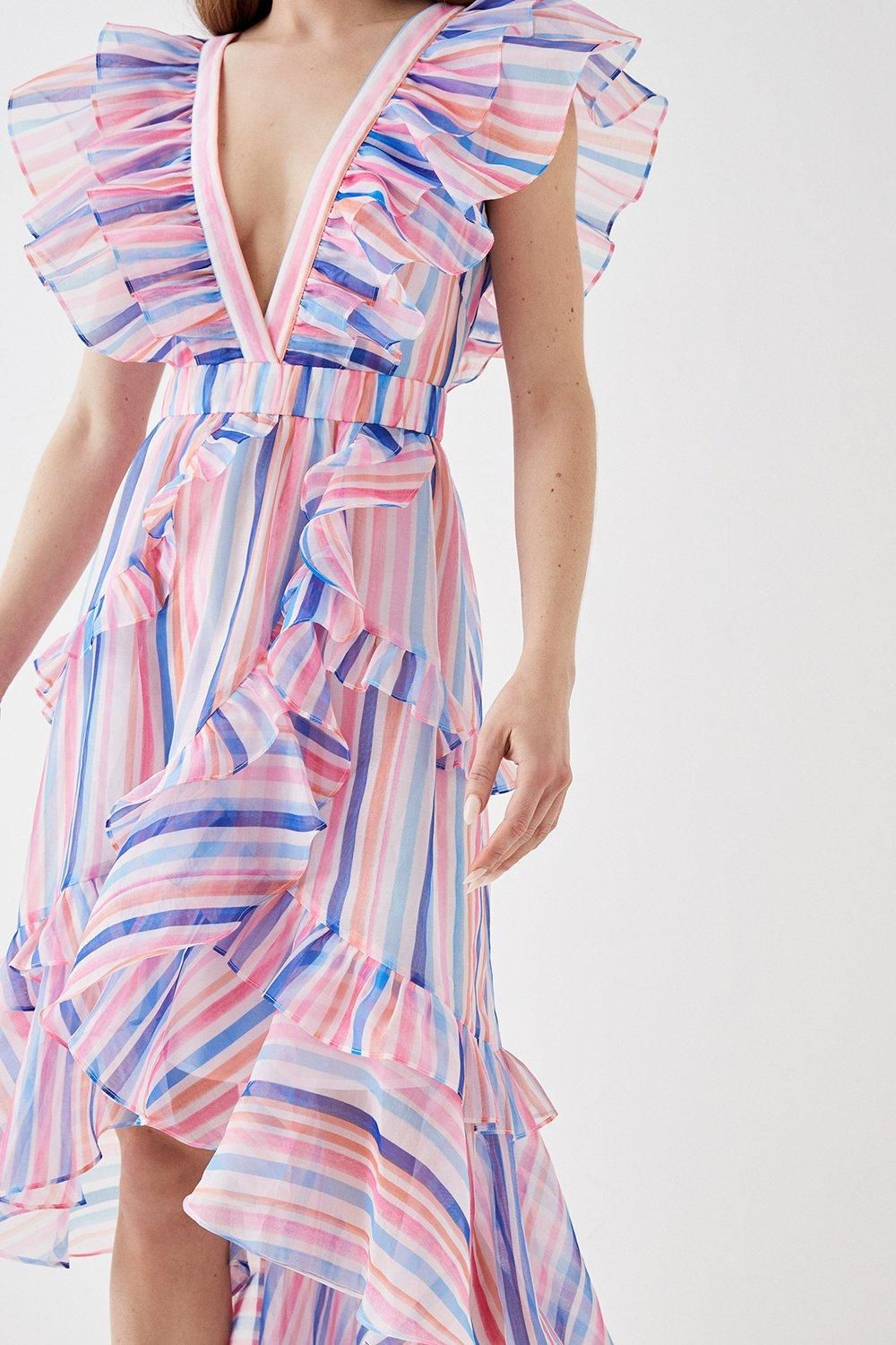 Coast Ruffle Detail Wrap Organza Midi Dress