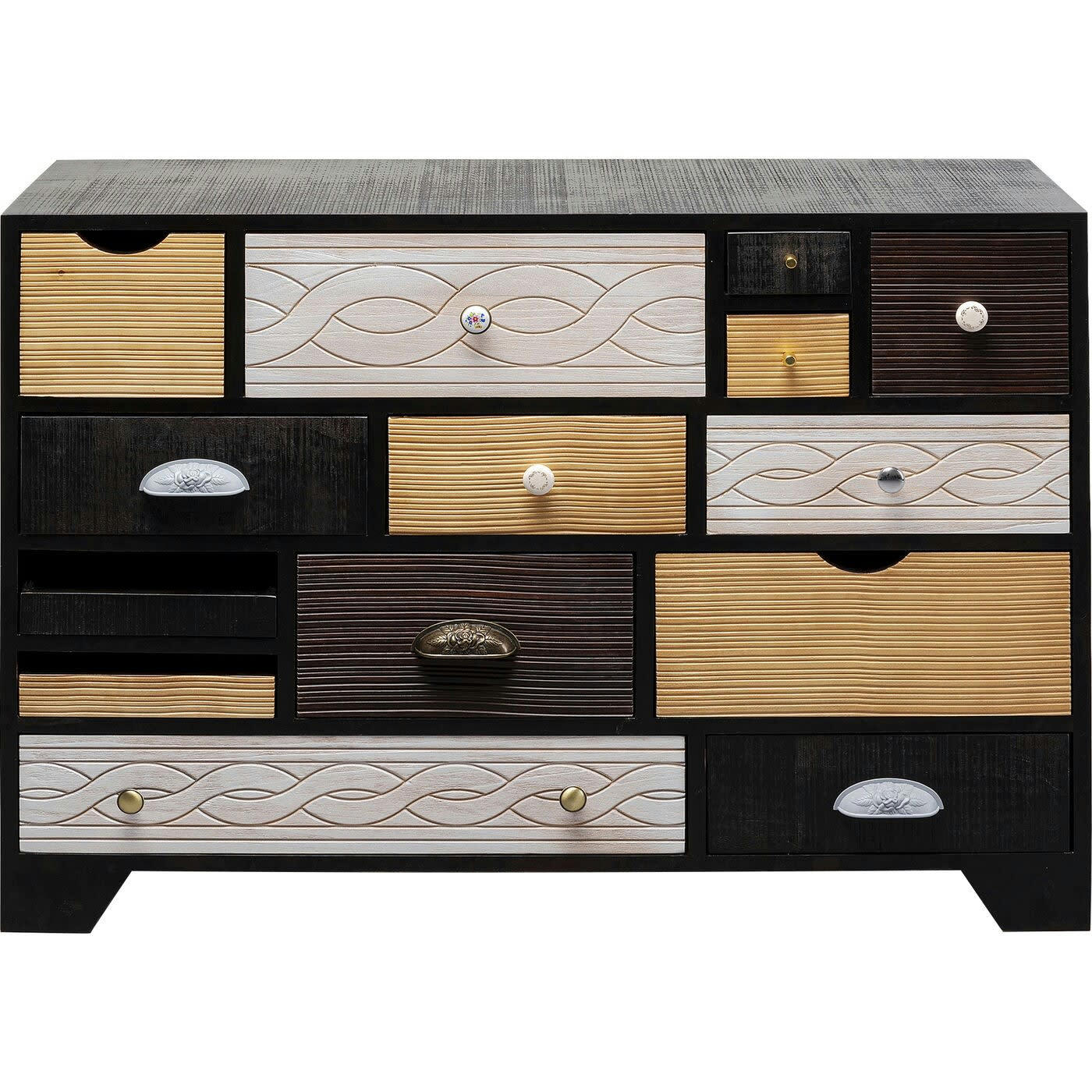 QUINTA - Commode 14 tiroirs en peuplier massif