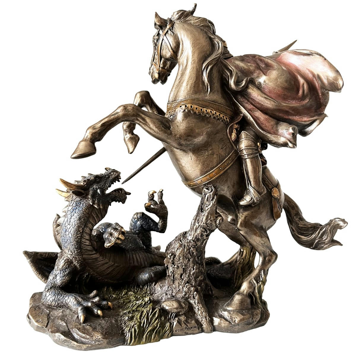 - Statuette Saint Georges en bronze coulé à froid