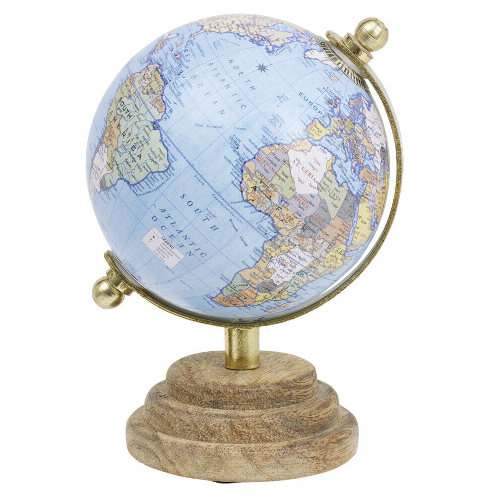 Globe terrestre déco en bois