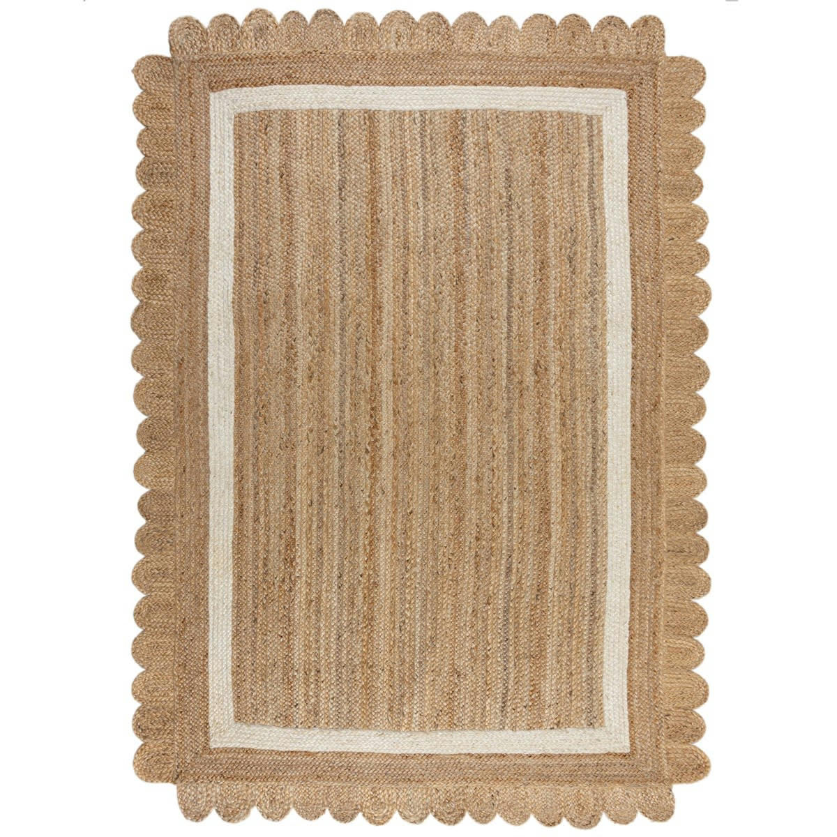 FLOWER JUTE - Tapis de salon en Jute Beige 120x170 cm