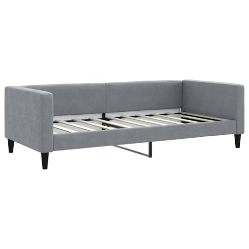 NNEVL Daybed with Trundle and Drawers Light Grey 90x190 cm Fabric