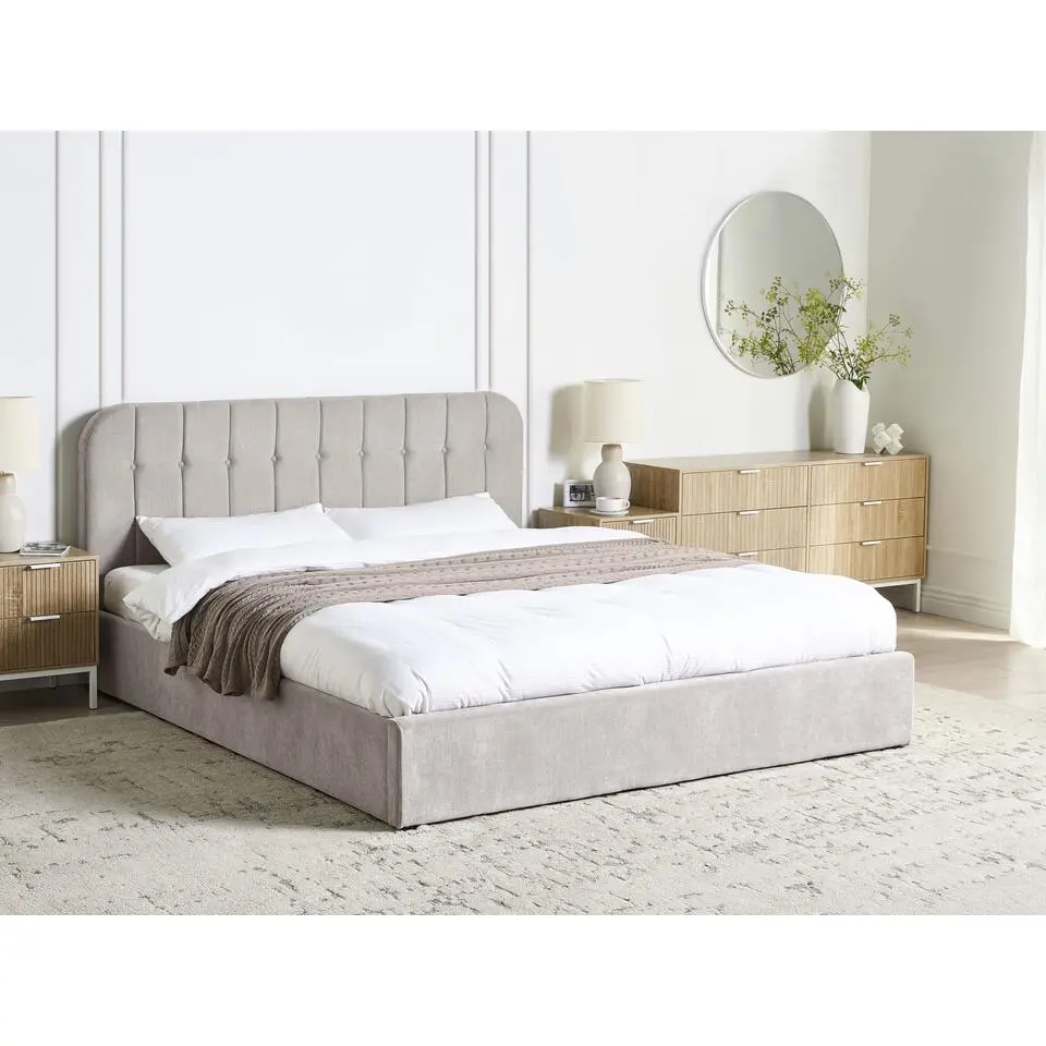 CHALLANS - Bed met opbergruimte - Taupe - 180 x 200 cm - Polyester