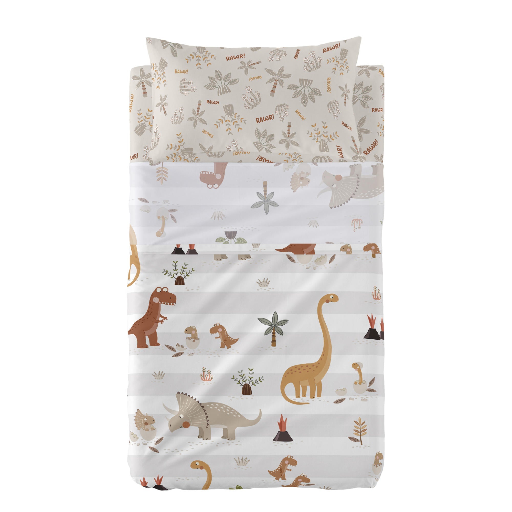 Dino family Laken Set 2-delig 120x180 cm (Maxiledikant) Moshi Moshi, V